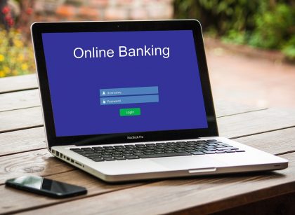 Online Banking on Laptop