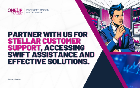 Banner Image about the stellar customer support of the OneUp Trader Funded Trading Program