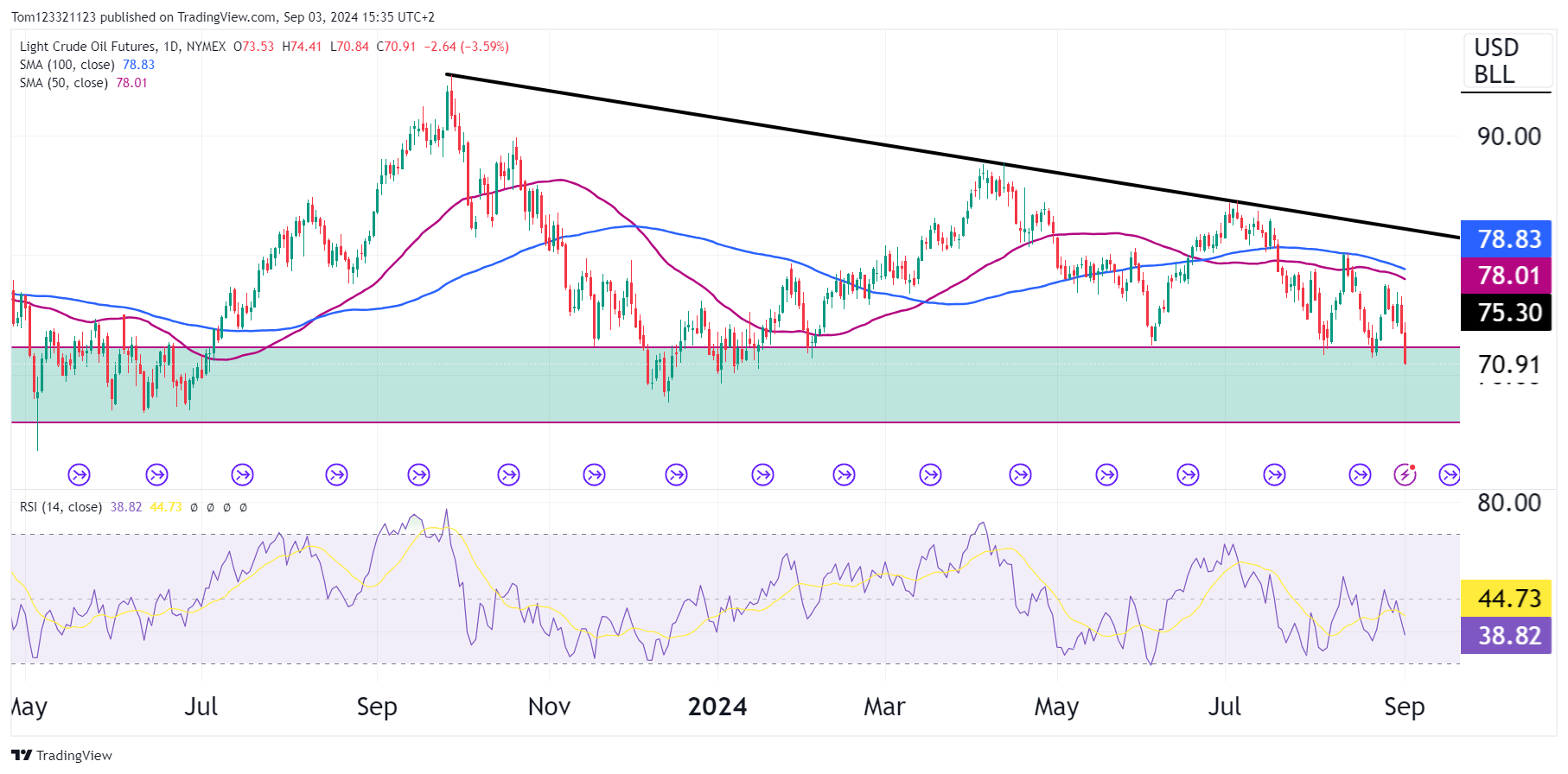 Crude Oil Futures Plunge, Long Trade Possible - OneUp Trader Blog