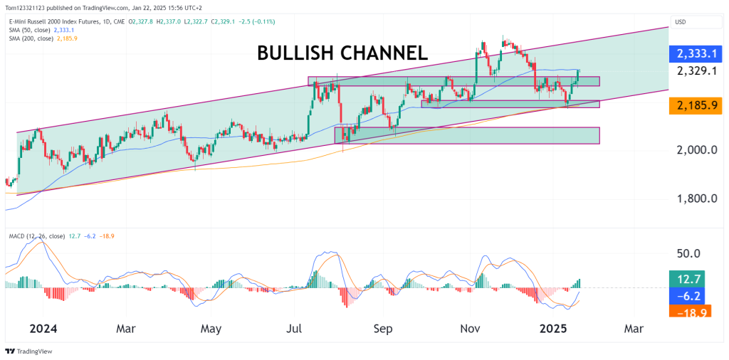 Russell 2000 Daily chart bull trend channel