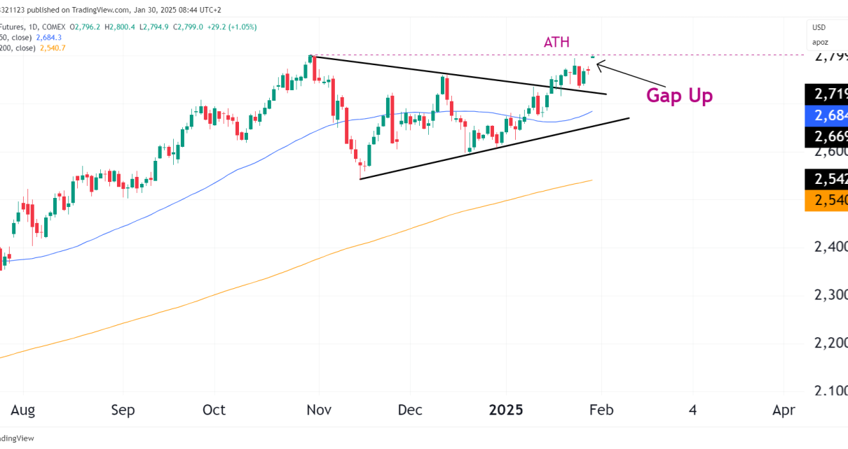 gold futures daily chart