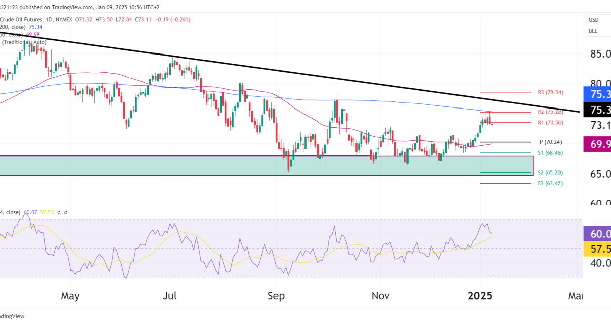 crude oil daily futures chart