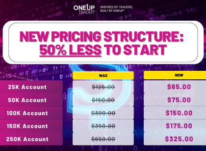 oneup trader new pricing strucutre 50% less