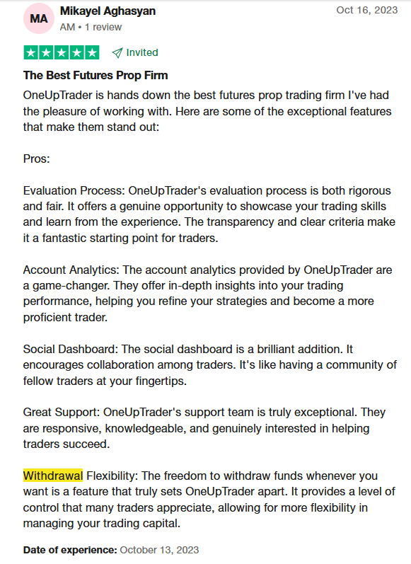 trust pilot review funded trader withdrawal