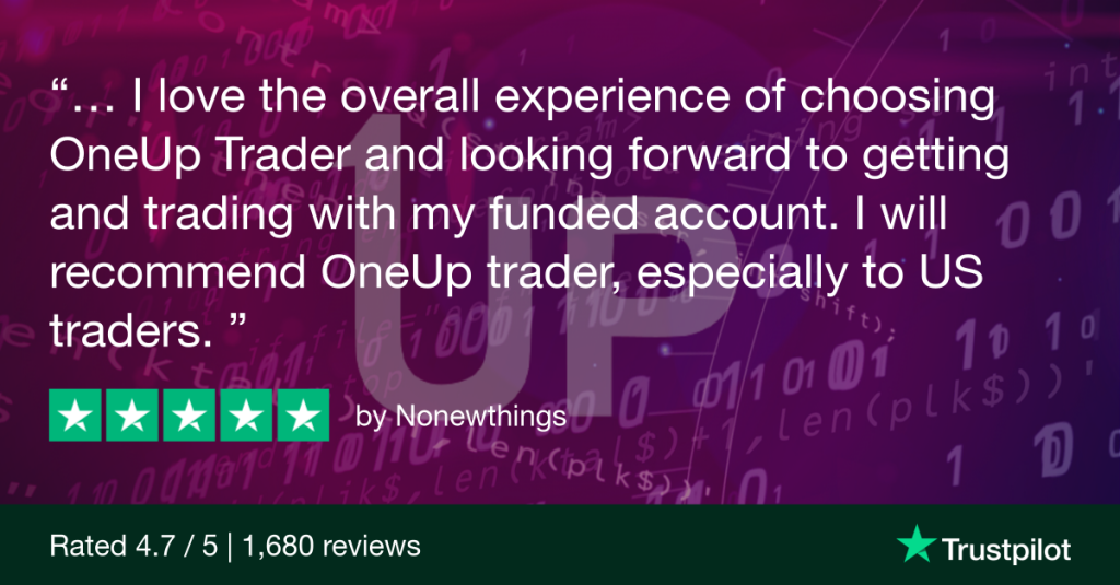 Funded trader trust pilot review for OneUp Trader funded trader program