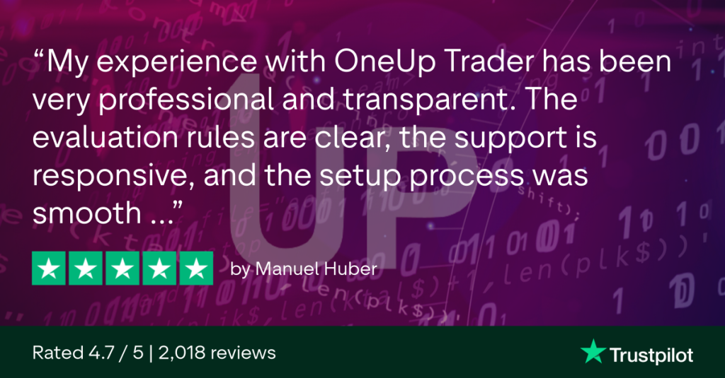 OneUp Trader funded trader program trust pilot review