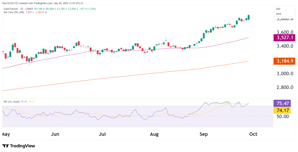 Gold futures daily chart oneup trader funded trader program