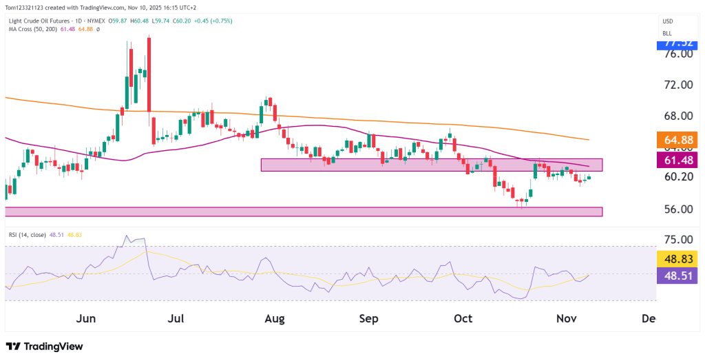 Crude Oil technical analysis daily chart