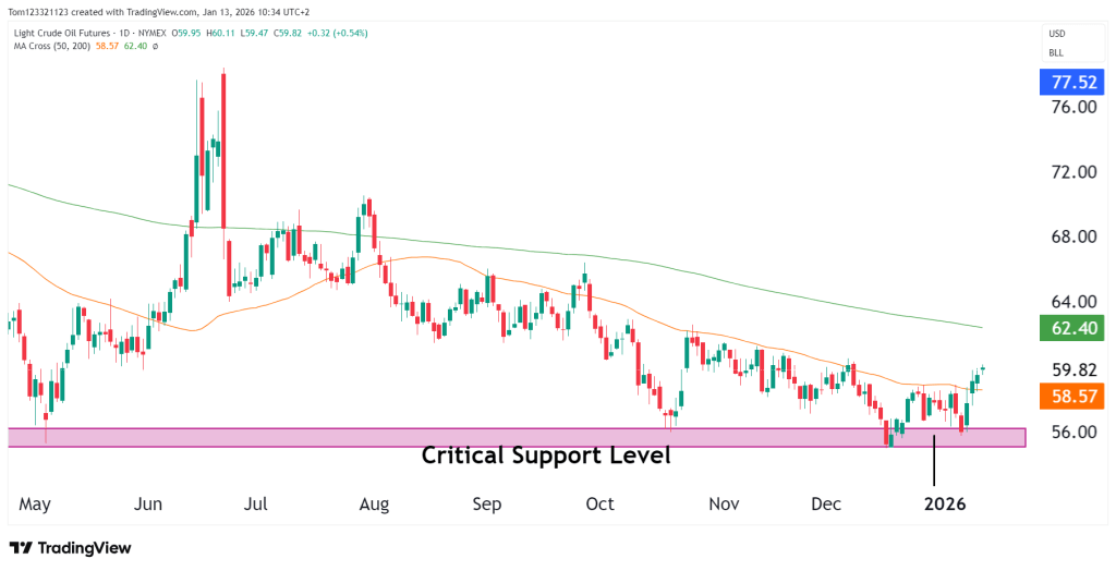 CL Daily chart technical analysis