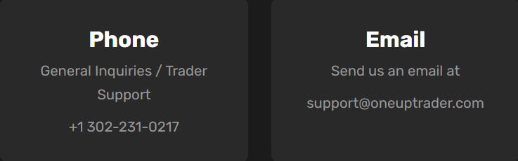 contact details oneup trader