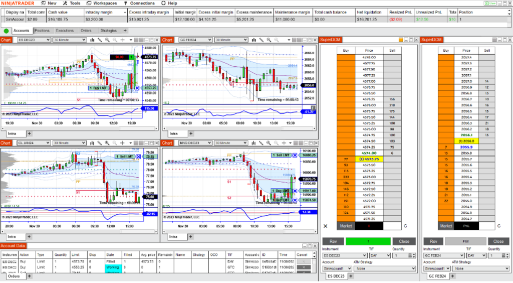 Ninjatrader chart screenshot