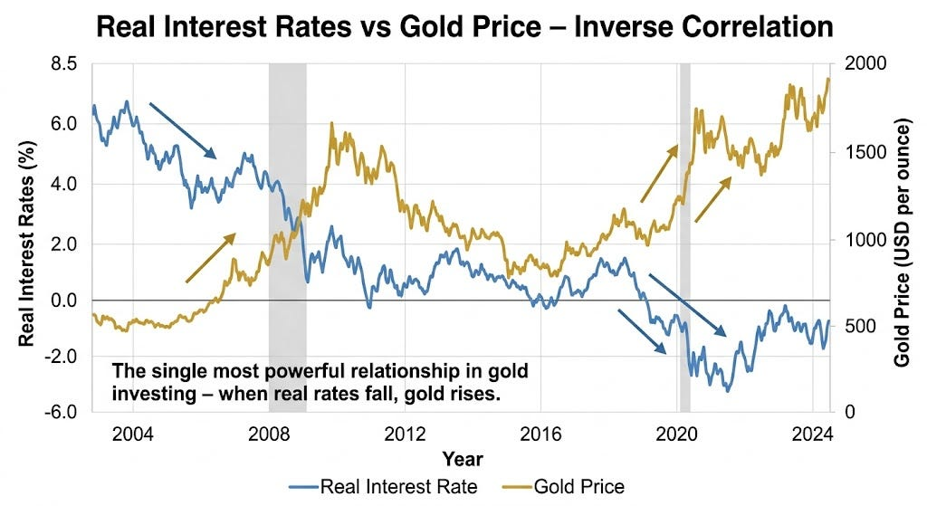Rates vs Gold (Source: Medium)