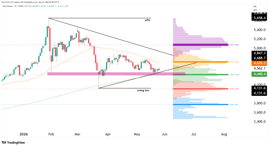 Gold futures GC daily chart