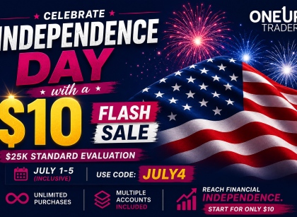 July 4 oneup trader funded trader program