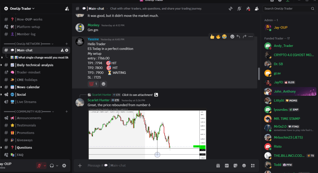 Discord channel oneup trader