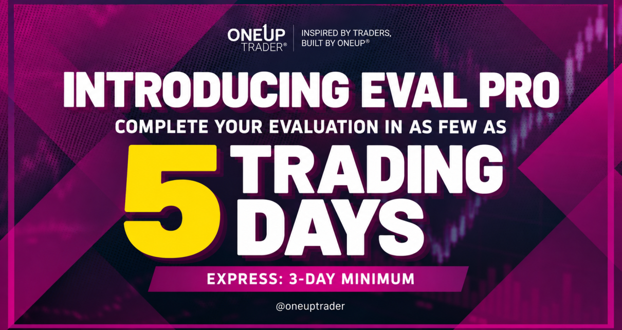 5 day evaluation at oneup trader funded trader program